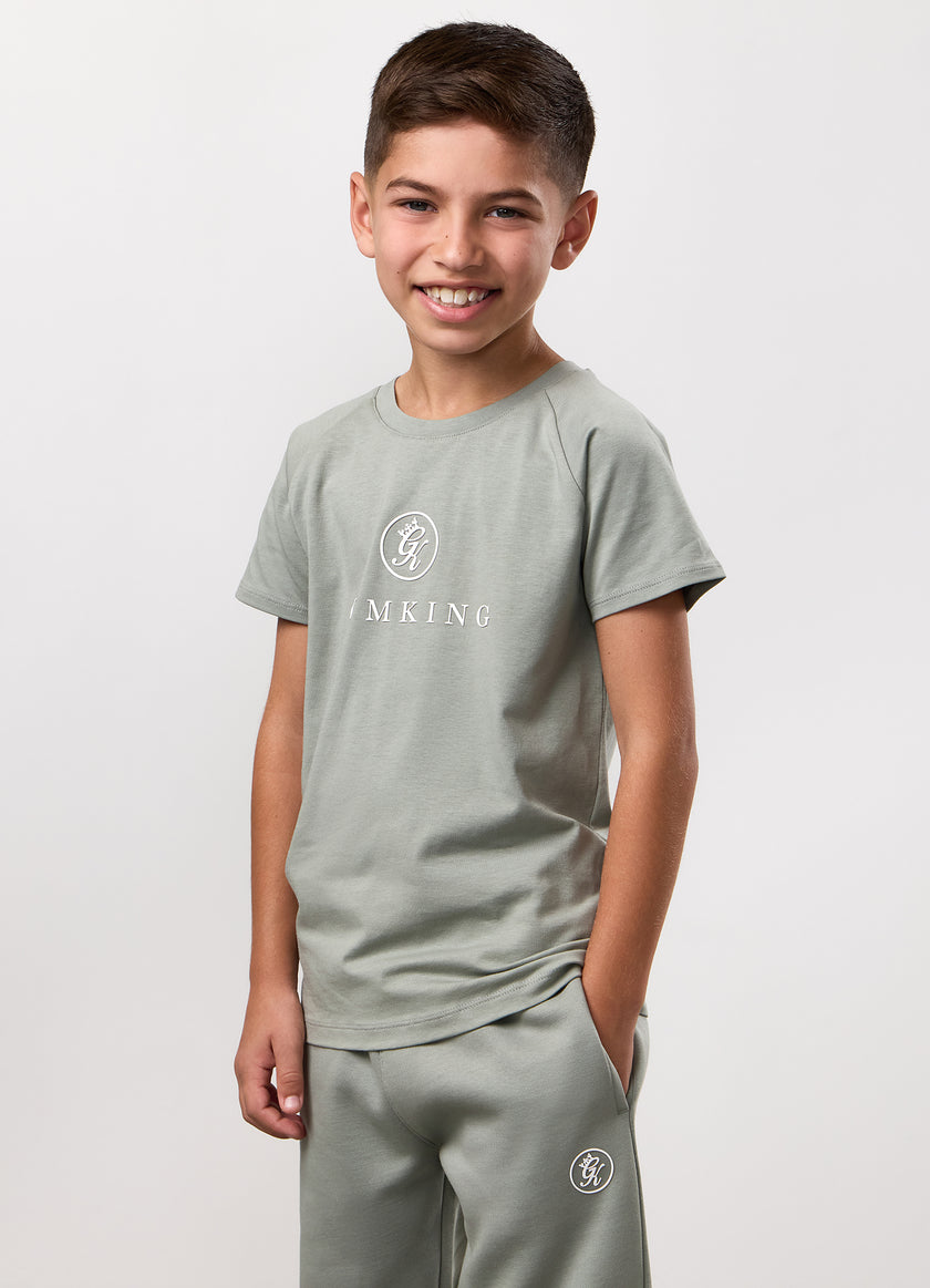 Gym King Kids Pro Logo Tee - Soft Khaki