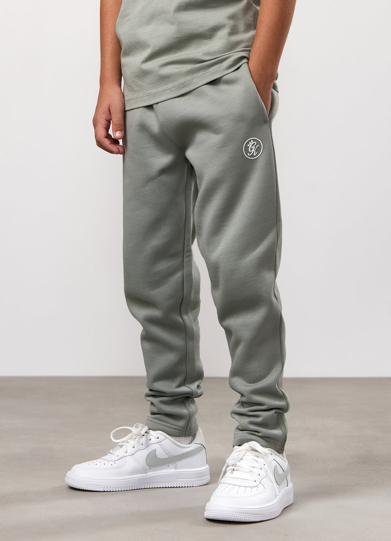 Gym King Kids Pro Logo Hood Tracksuit - Soft Khaki