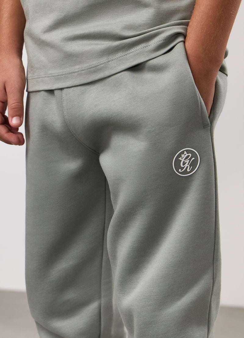 Gym King Kids Pro Logo Hood Tracksuit - Soft Khaki