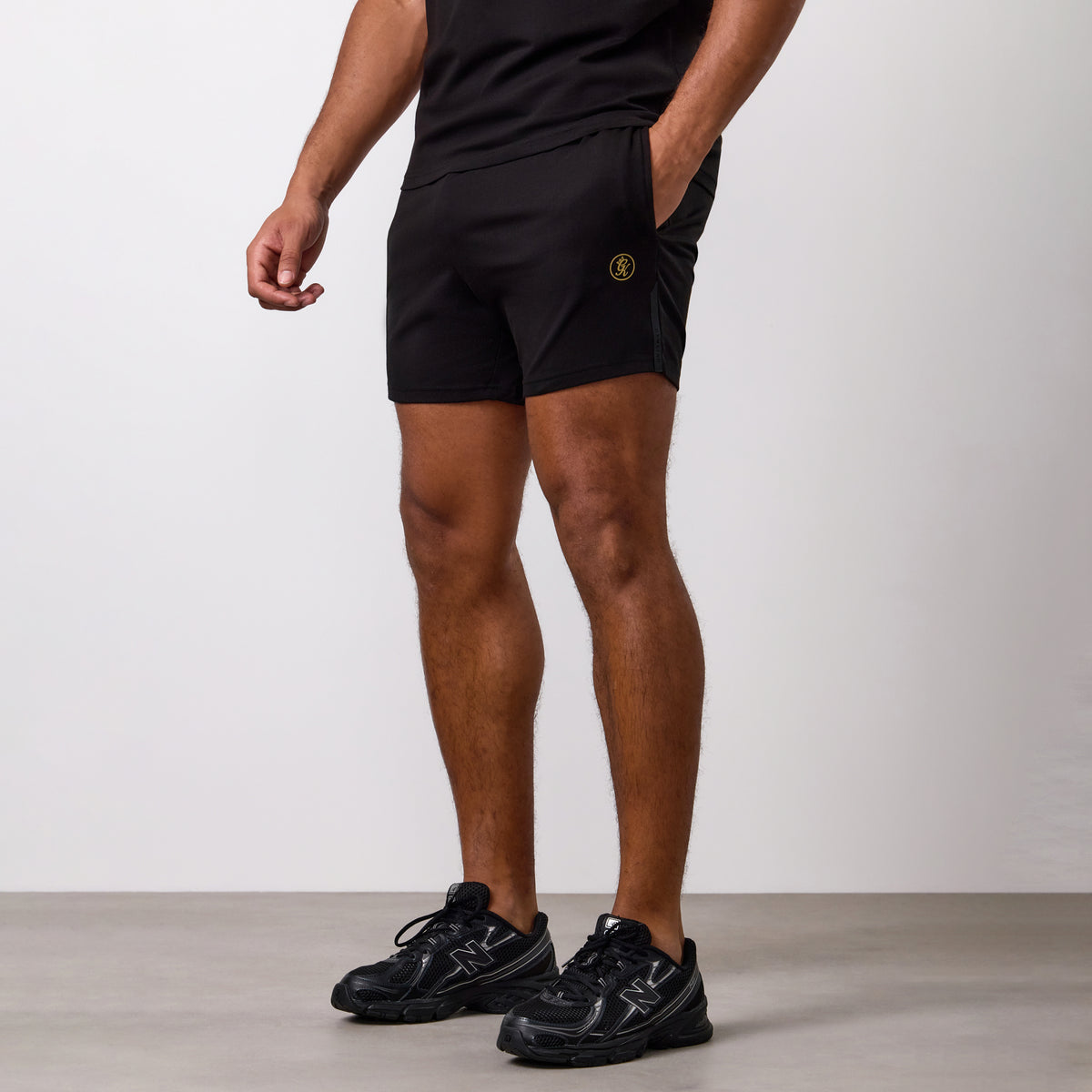 Gym King Pro Logo Short - Black/Gold