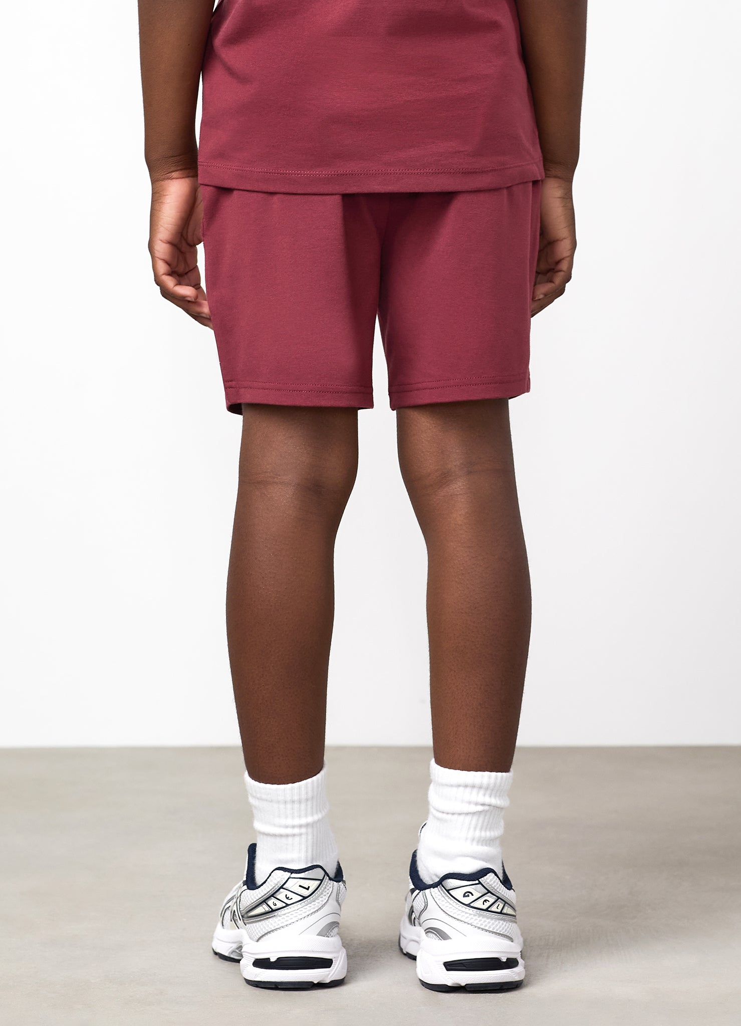 Gym King Older Kids Pro Logo Short - Wine Red