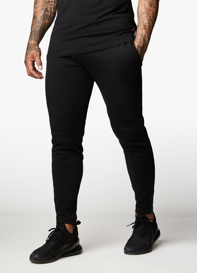 Gym King Pro Logo Fleece Tracksuit - Black/Black