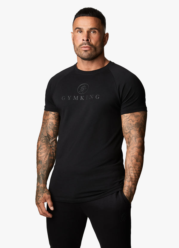 Gym King Pro Logo Tee - Black/Black