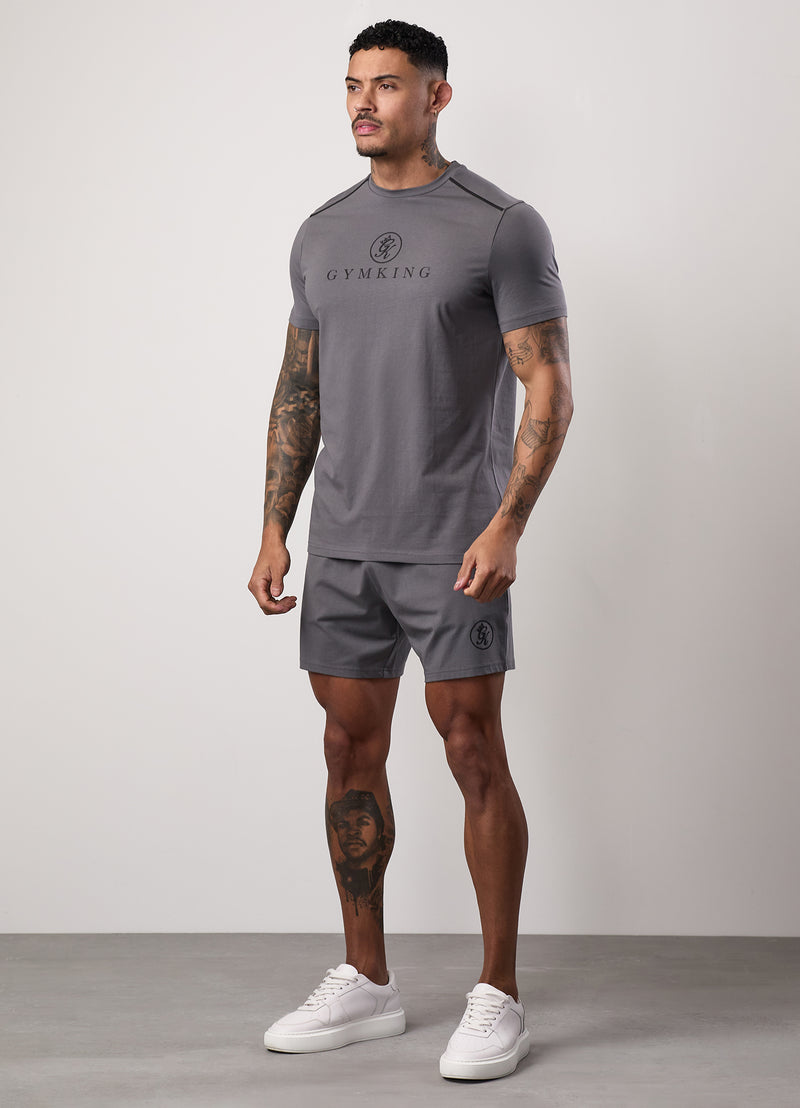 Gym King Pro Logo Short v2 - Fossil Grey