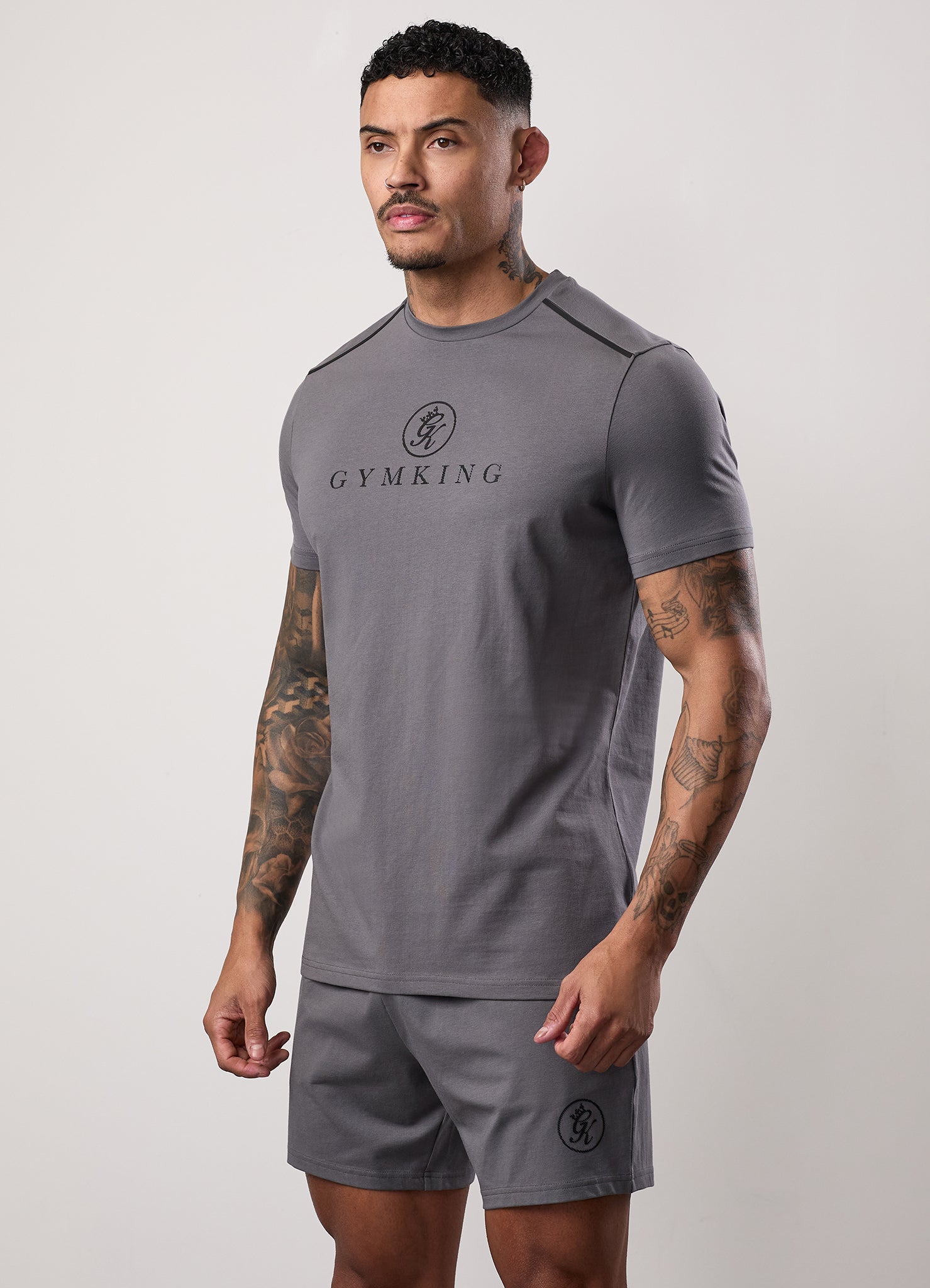 Gym King Pro Logo Tee v2 - Fossil Grey