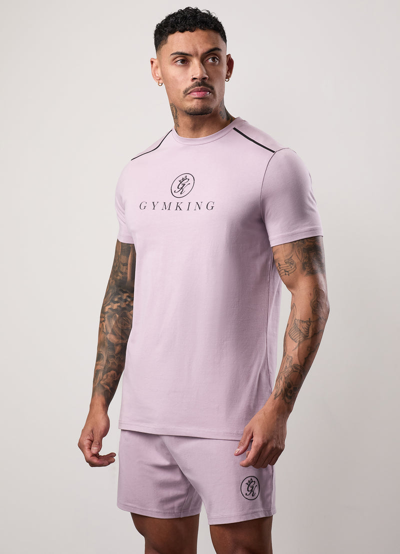 Gym King Pro Logo V2 Jersey Tee - Lilac Smoke