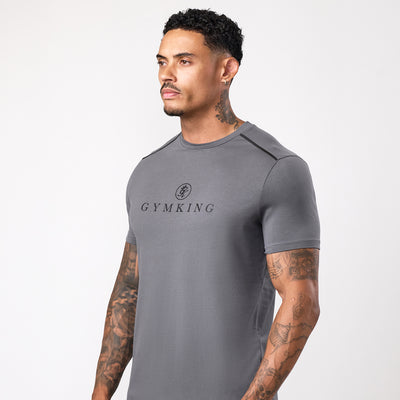 Gym King Pro Logo V2 Tee - Gunmetal Grey