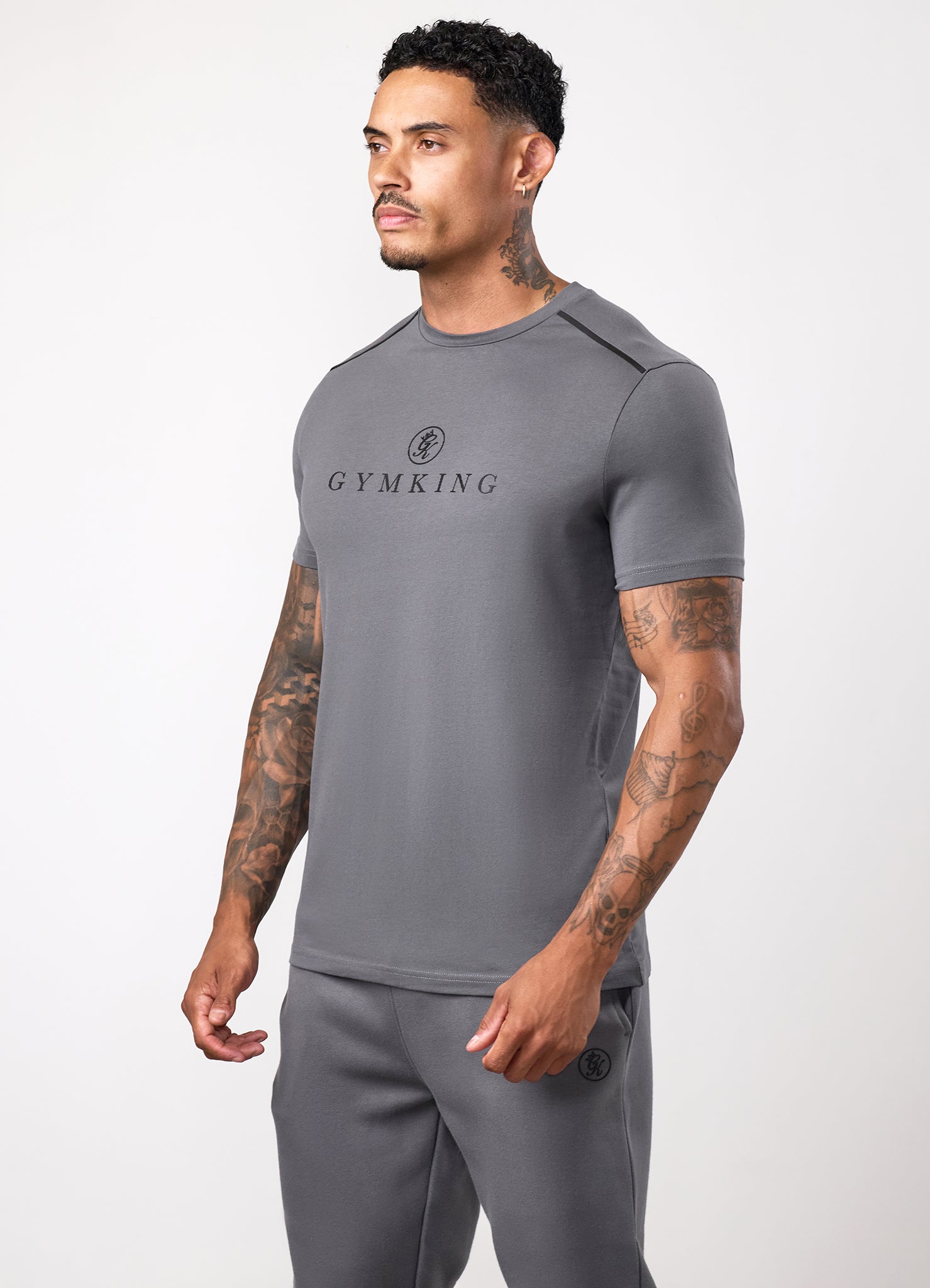 Gym King Pro Logo V2 Tee - Gunmetal Grey