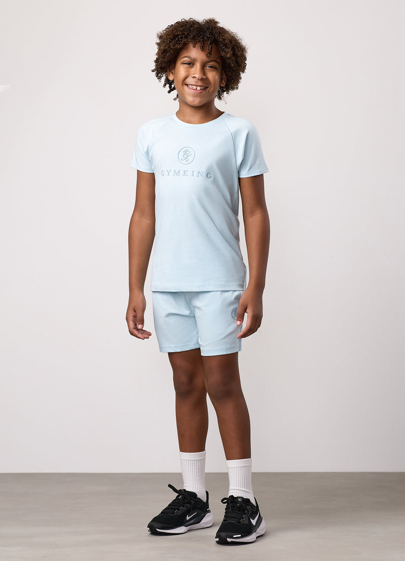 Gym King Kids Pro Jersey Short - Blue Chalk