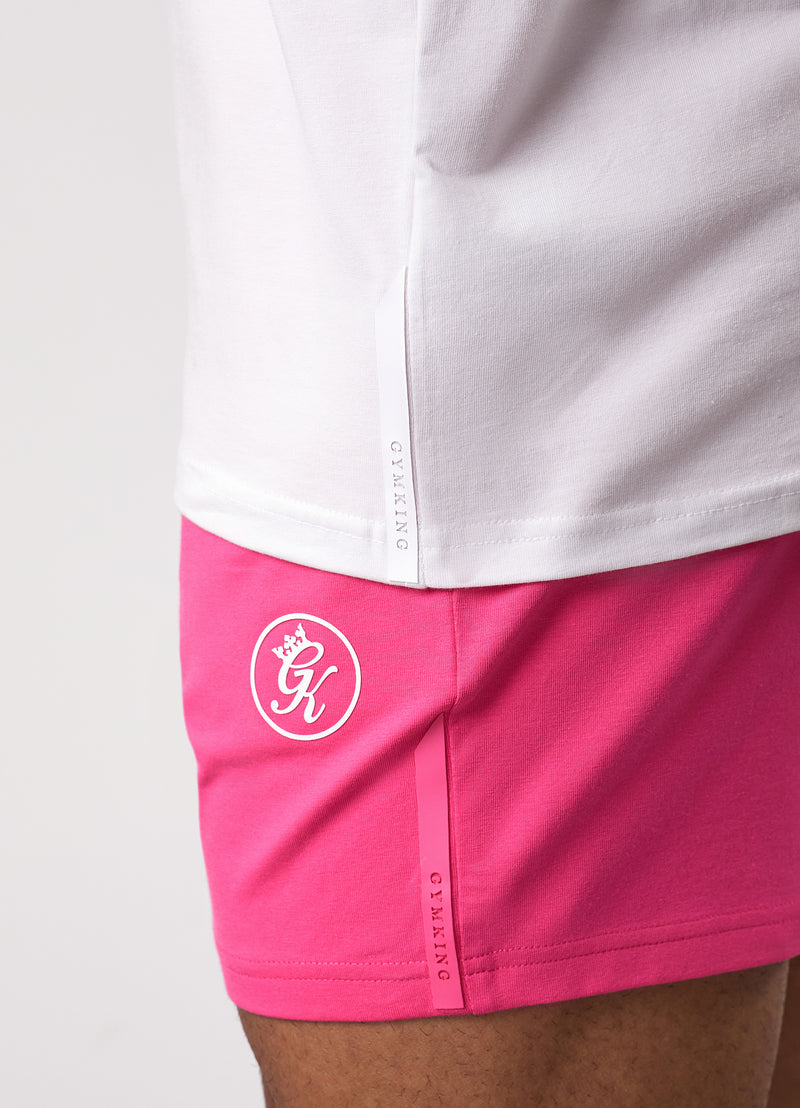 Gym King Pro Jersey Tee - White/Raspberry