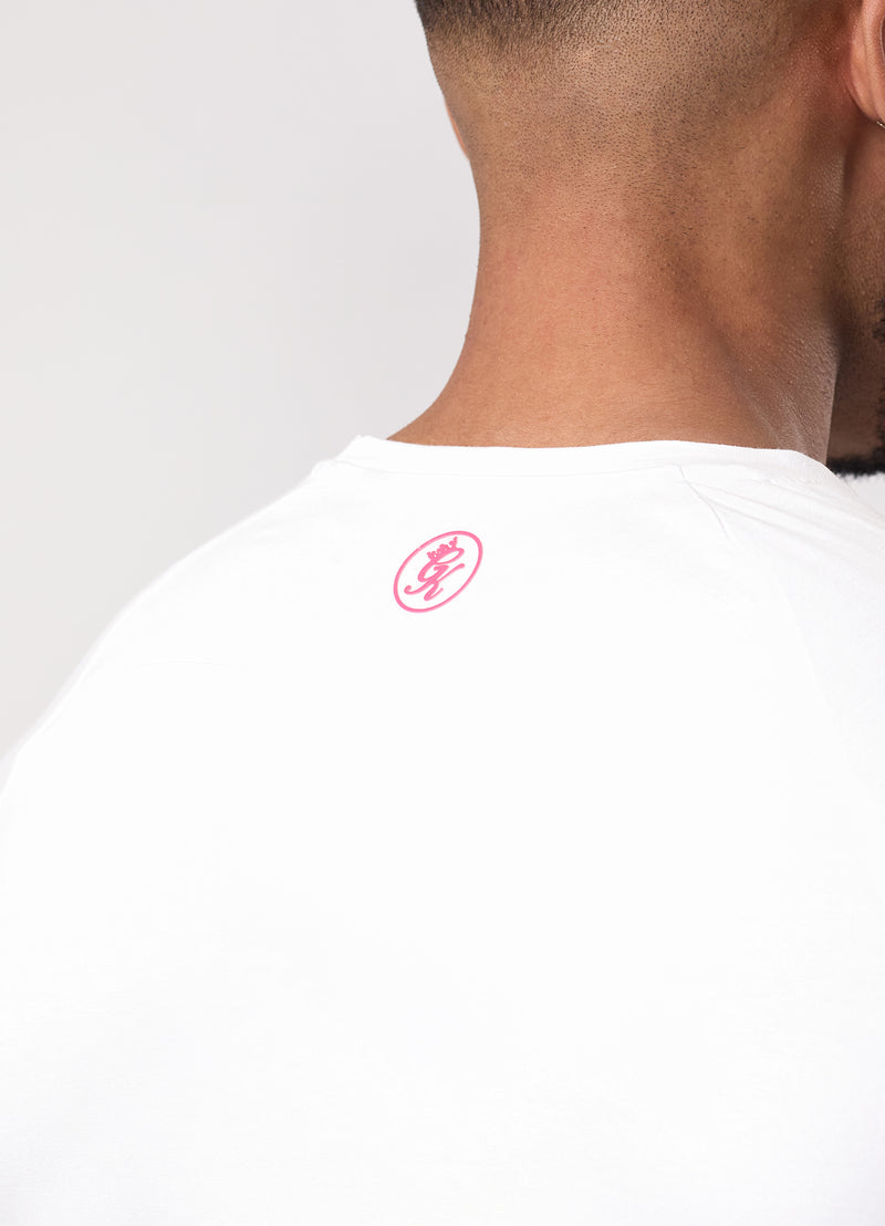 Gym King Pro Jersey Tee - White/Raspberry