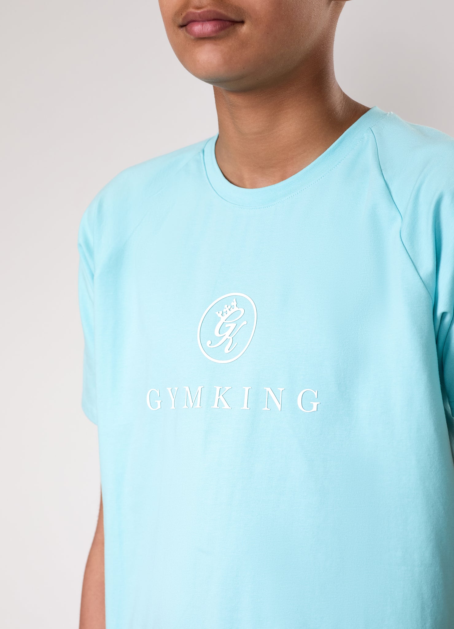 Gym King Kids Pro Tee - Aqua Sky