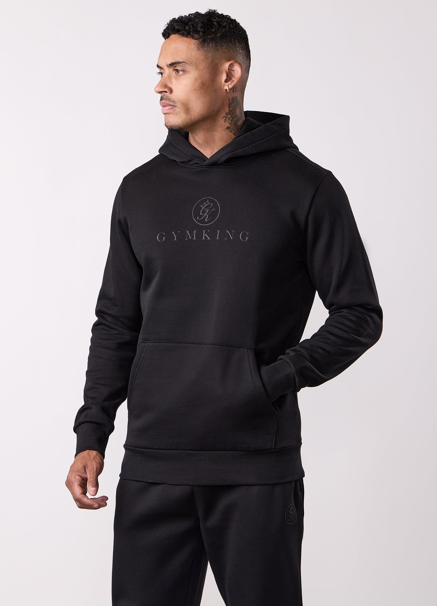 Gym King Pro V2 Hood Tracksuit - Black