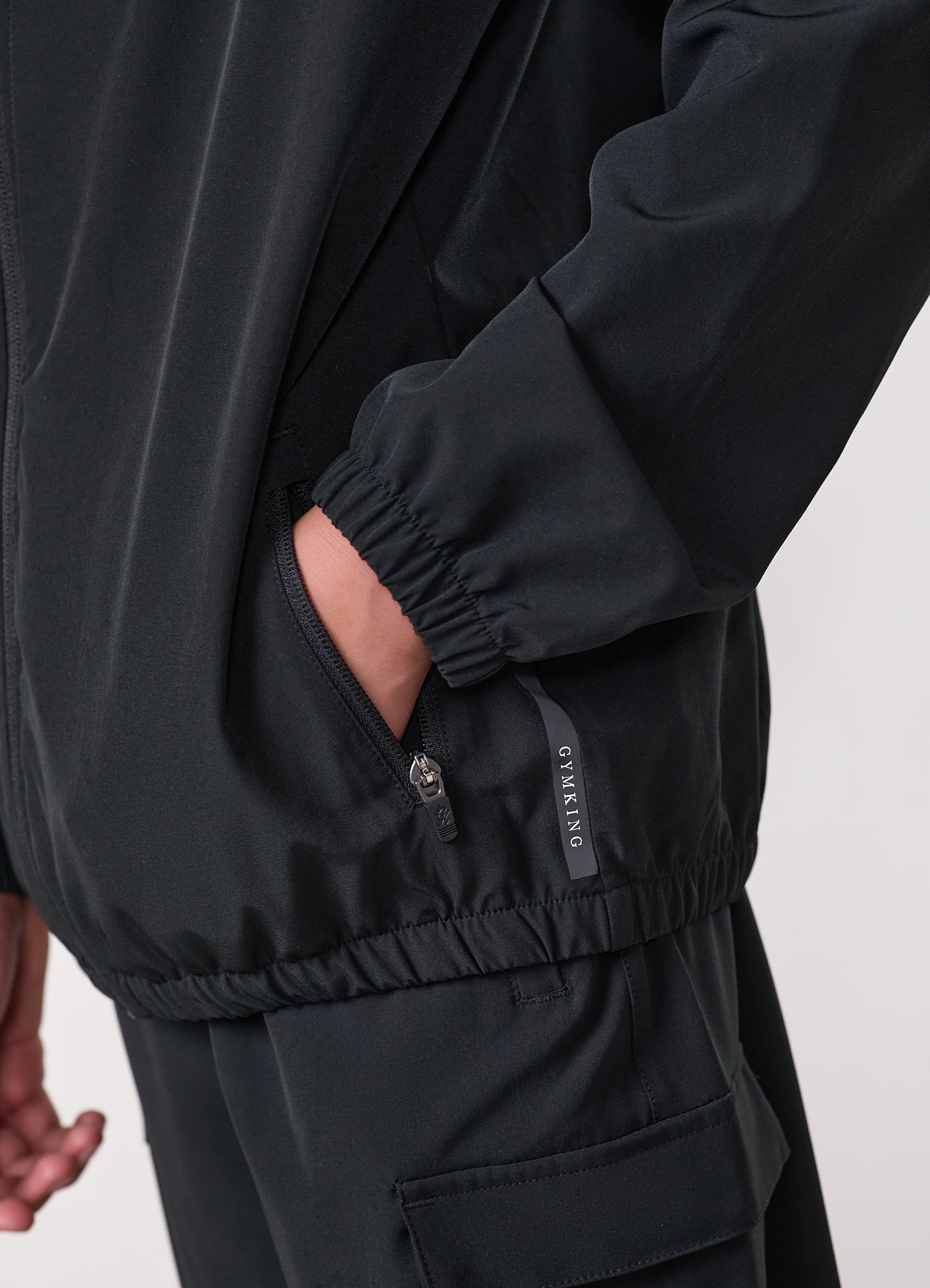 Gym King Kids Pro Woven Hood Tracksuit - Black