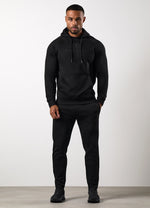 Gym King Pro Logo Fleece Hood Tracksuit - Black/Black