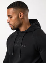 Gym King Pro Logo Fleece Hood Tracksuit - Black/Black