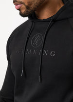Gym King Pro Logo Fleece Hood Tracksuit - Black/Black