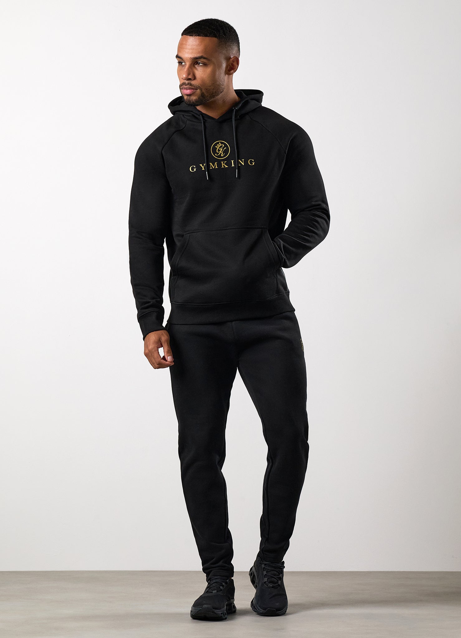 hotelkalingaashok black and gold gym king joggers