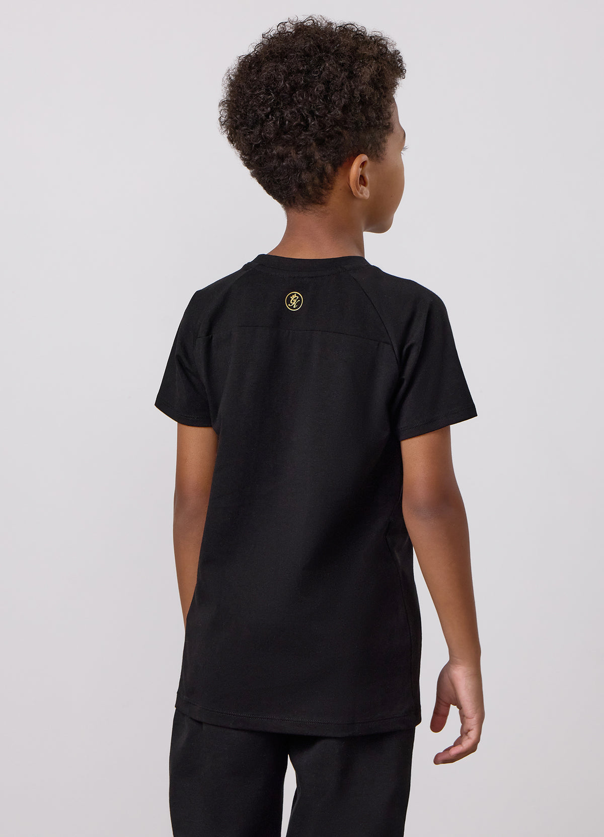 Gym King Younger Kids Pro Logo T-Shirt - Black/Gold