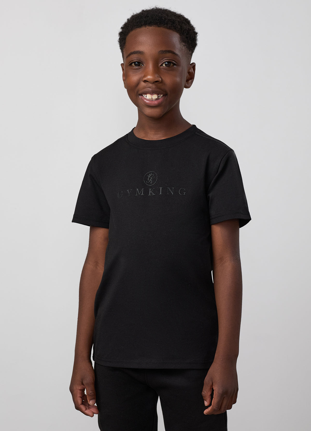 Gym King Younger Kids Pro Logo V2 T-Shirt - Black / Black
