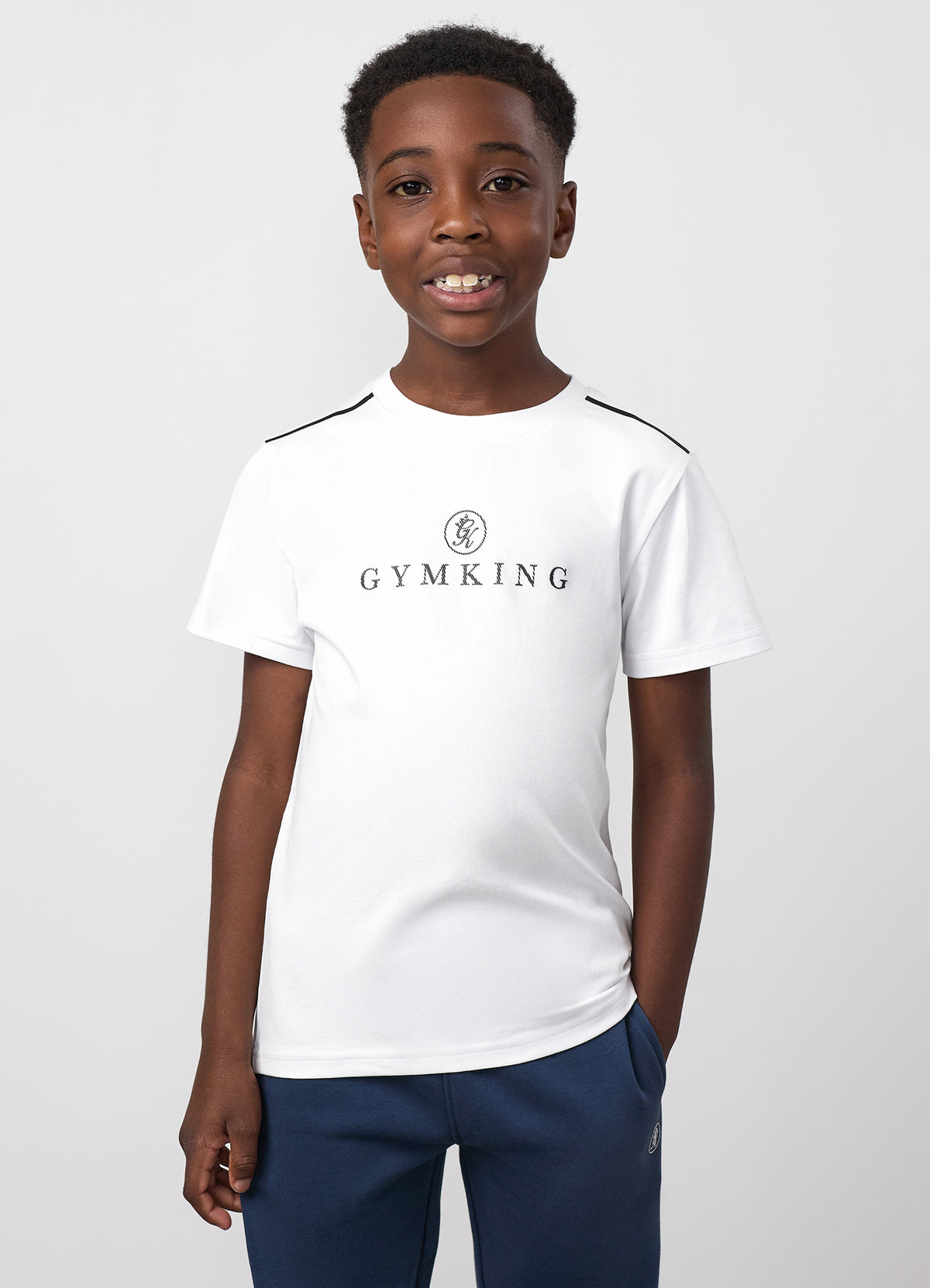 Gym King Younger Kids Pro Logo V2 T-Shirt - White