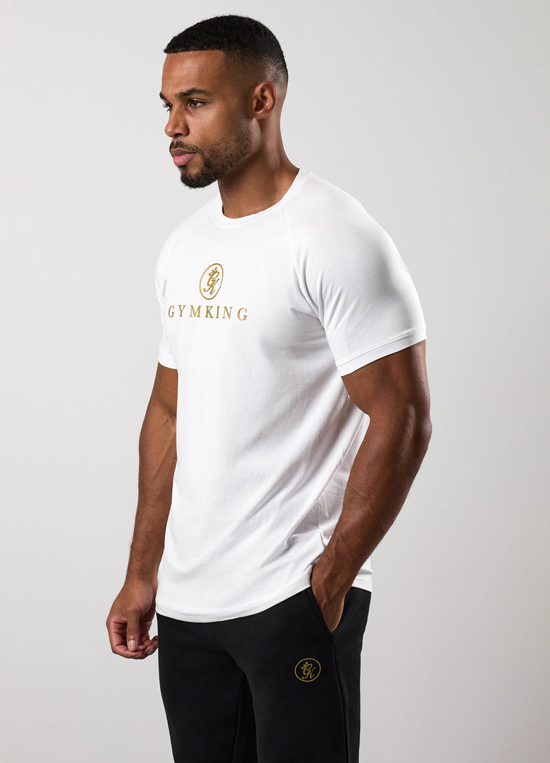 Gym King Pro Tee - White/Gold