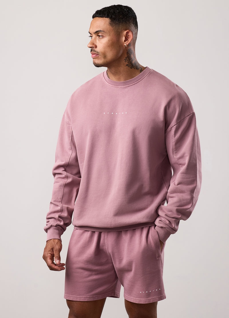 Gym King Purpose Washed Crew - Dusky Mauve