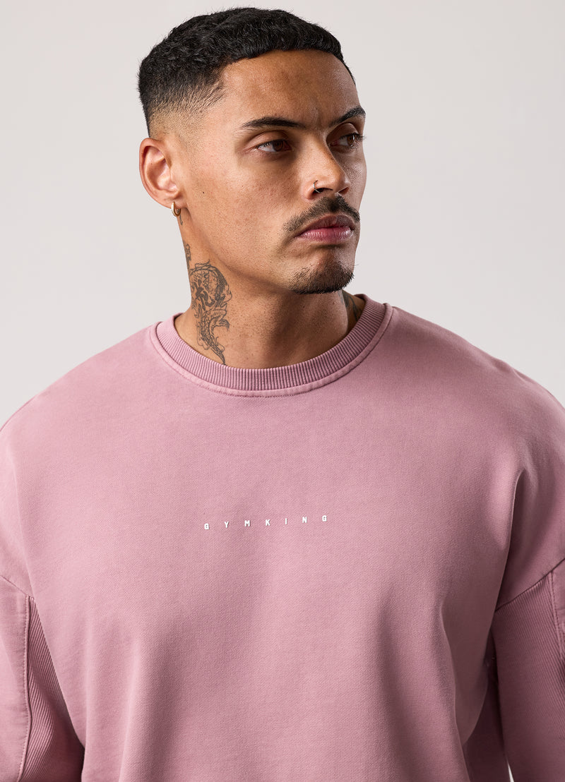 Gym King Purpose Washed Crew - Dusky Mauve