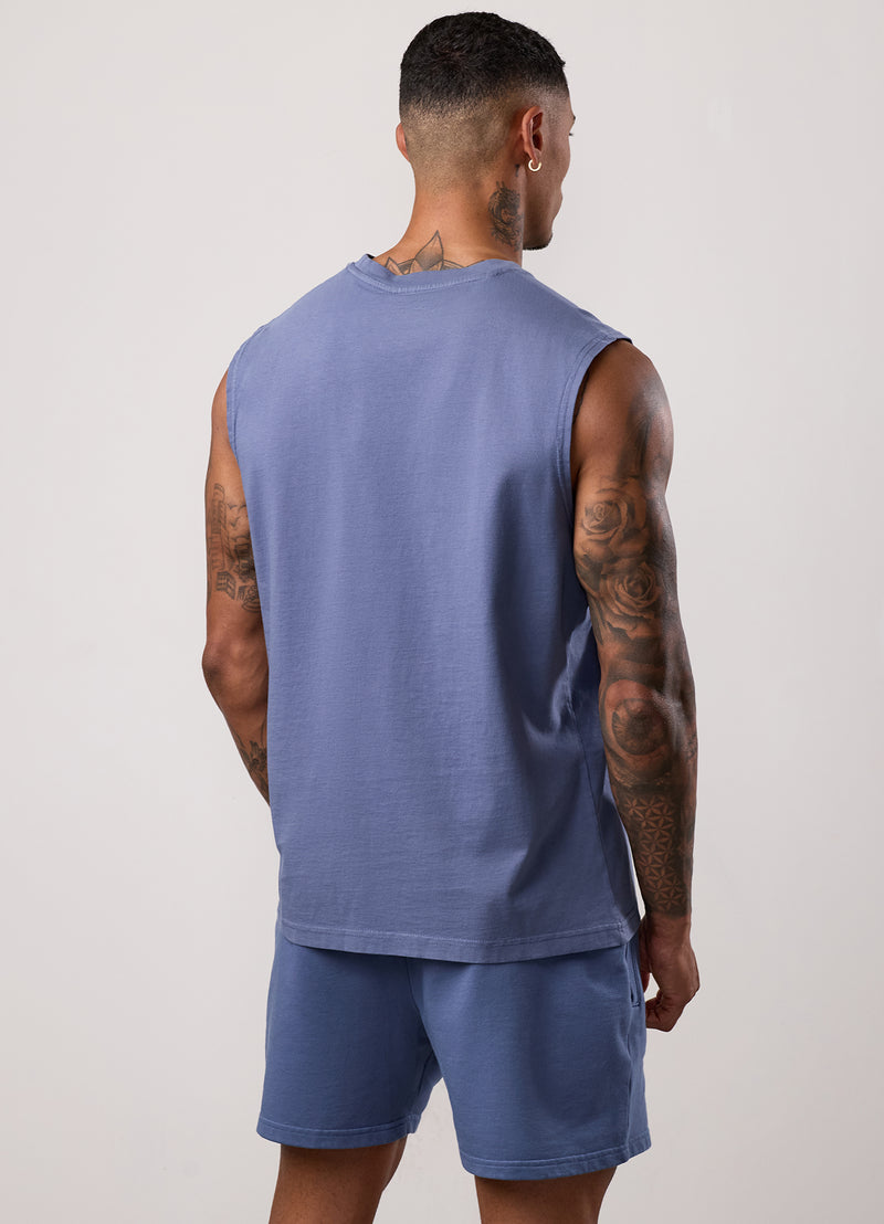 Gym King Purpose Washed Vest - Deep Indigo