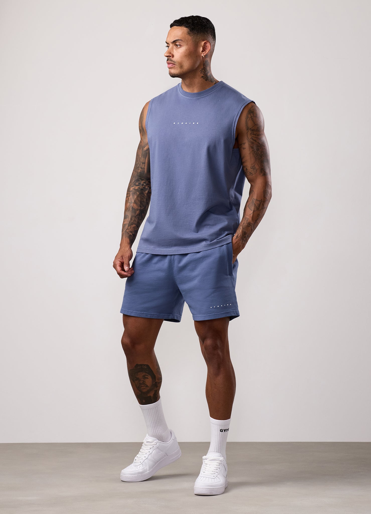 Gym King Purpose Washed Vest - Deep Indigo