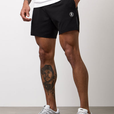 Gym King Pro Logo Jersey 6" Short - Black/White