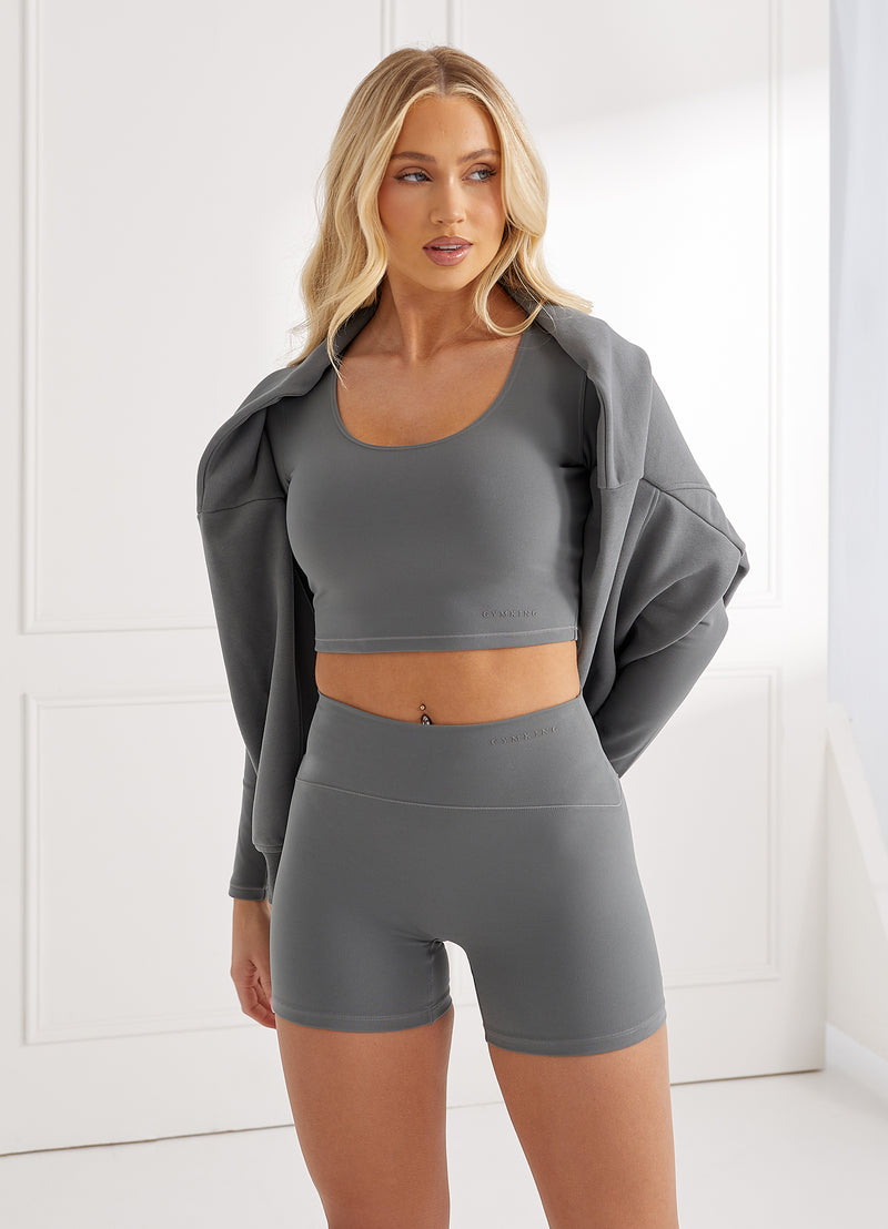 Gym King Peach Luxe Long Sleeve Top - Dark Sage Luxe