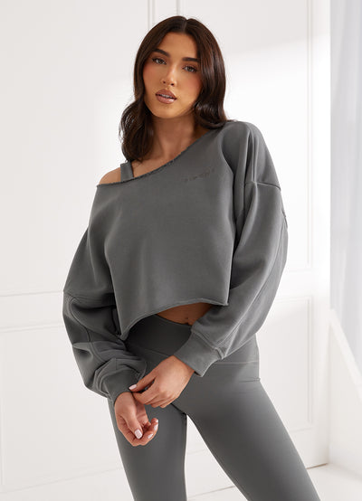 Gym King Move Your Way Crop Sweatshirt  - Dark Sage