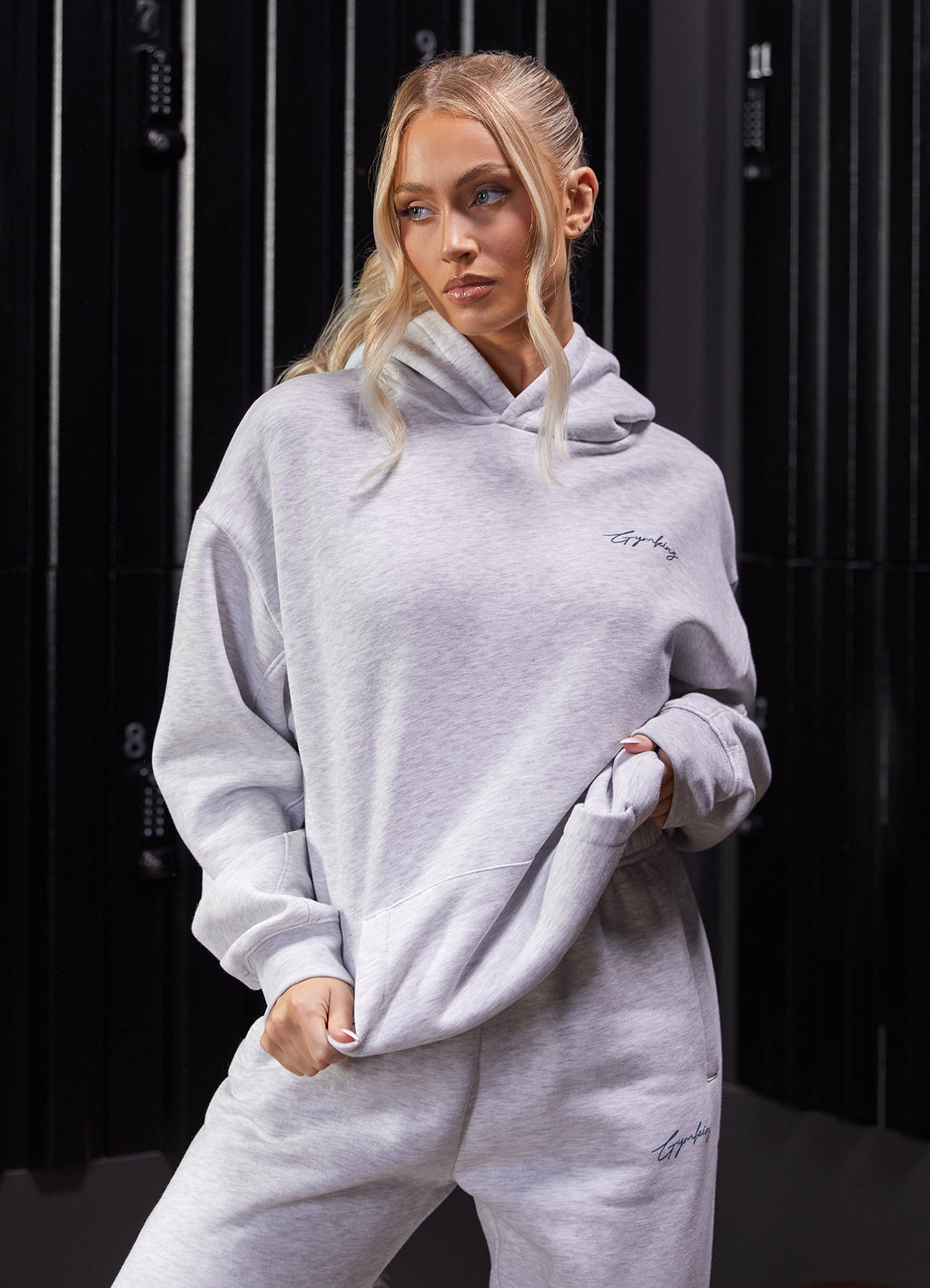 Gym King Reset Oversized Hood Snow Marl GYM KING