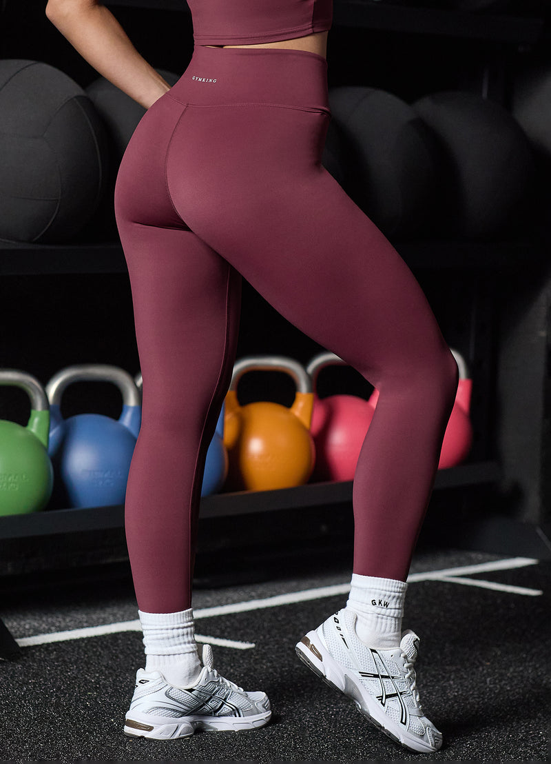 Gym King 365 Wrap Over Legging - Burgundy