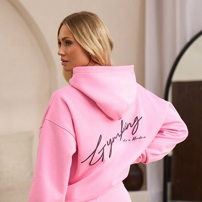 Gym King Script Mindset Hoodie - Candy Pink