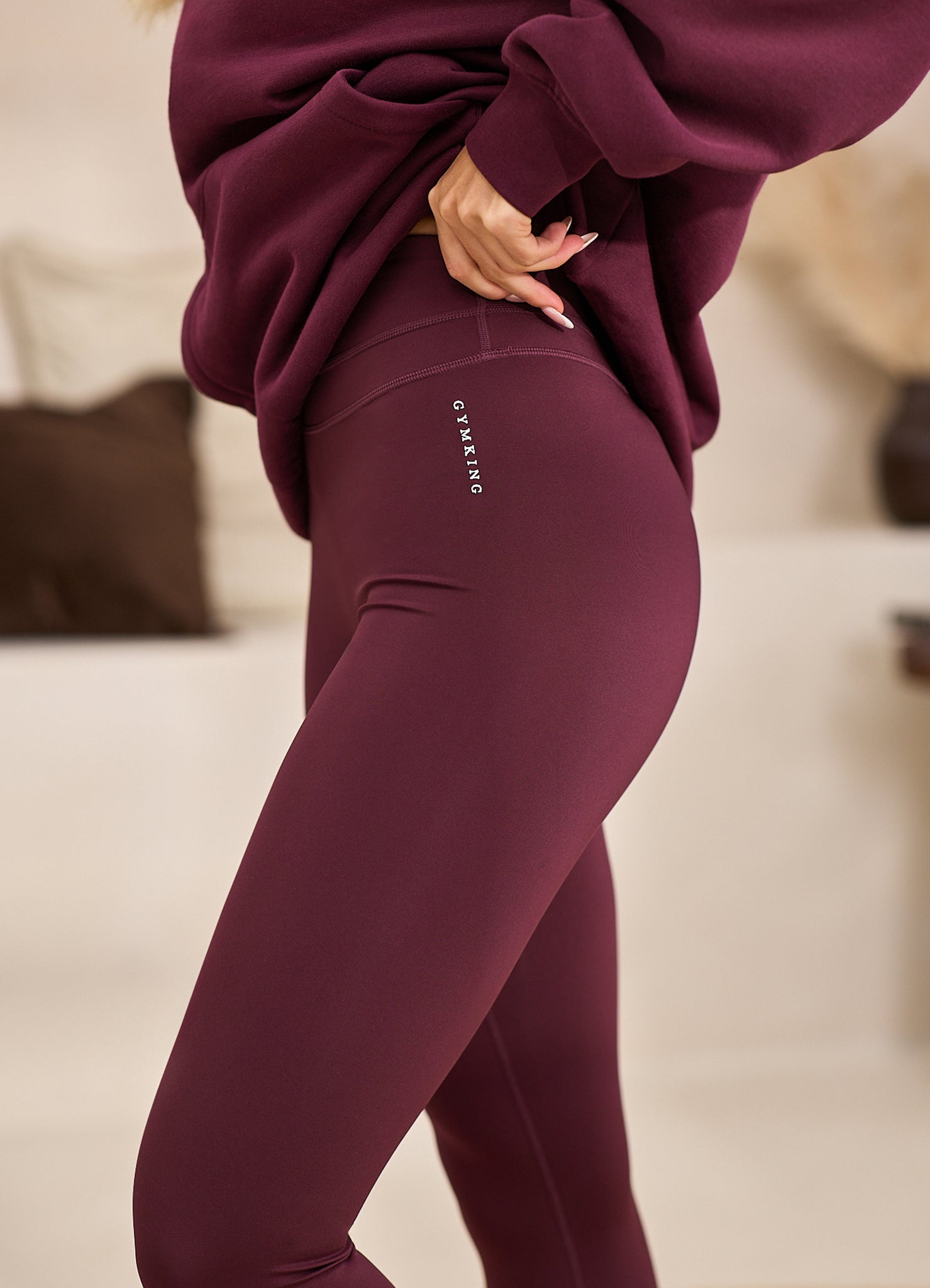 Gym King Knockout Legging - Dark Cherry