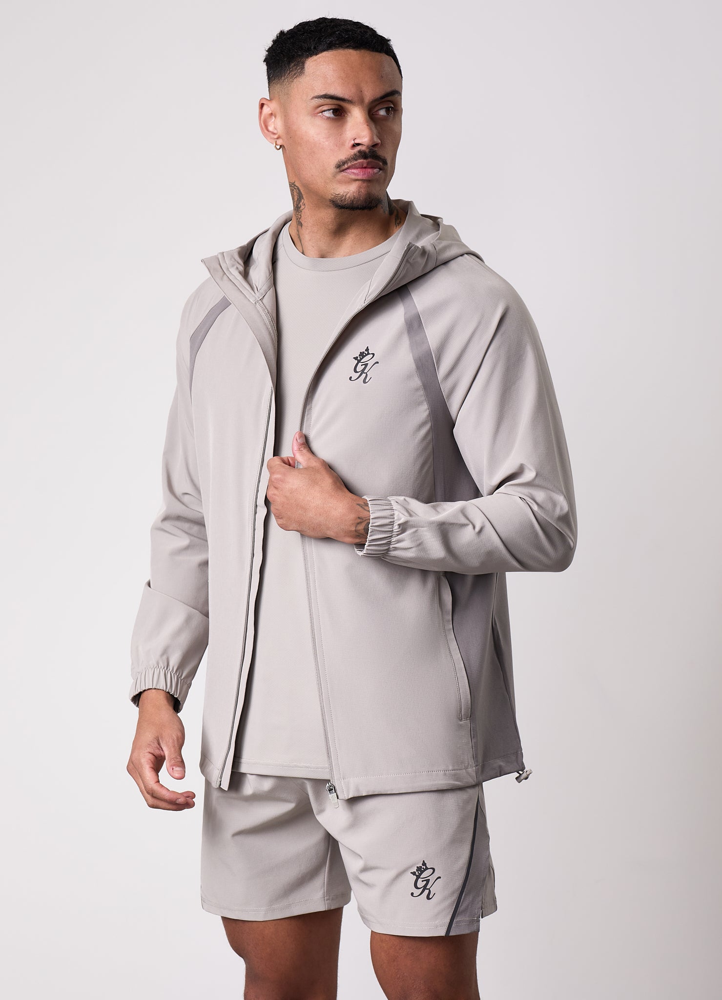 Gym King Flex 2.0 Woven Hood - Storm Grey/Taupe