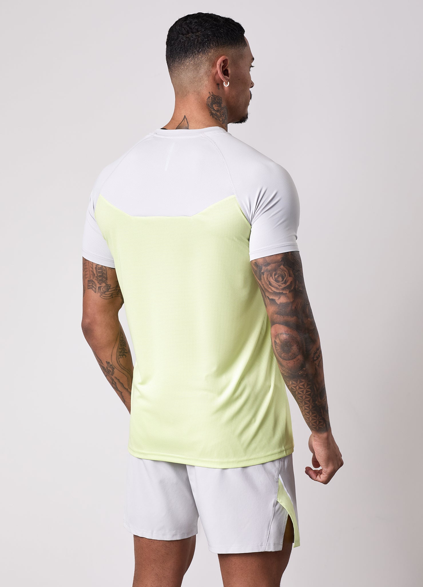 Gym King Flex 2.0 Tee - Light Grey/Sherbet Lime