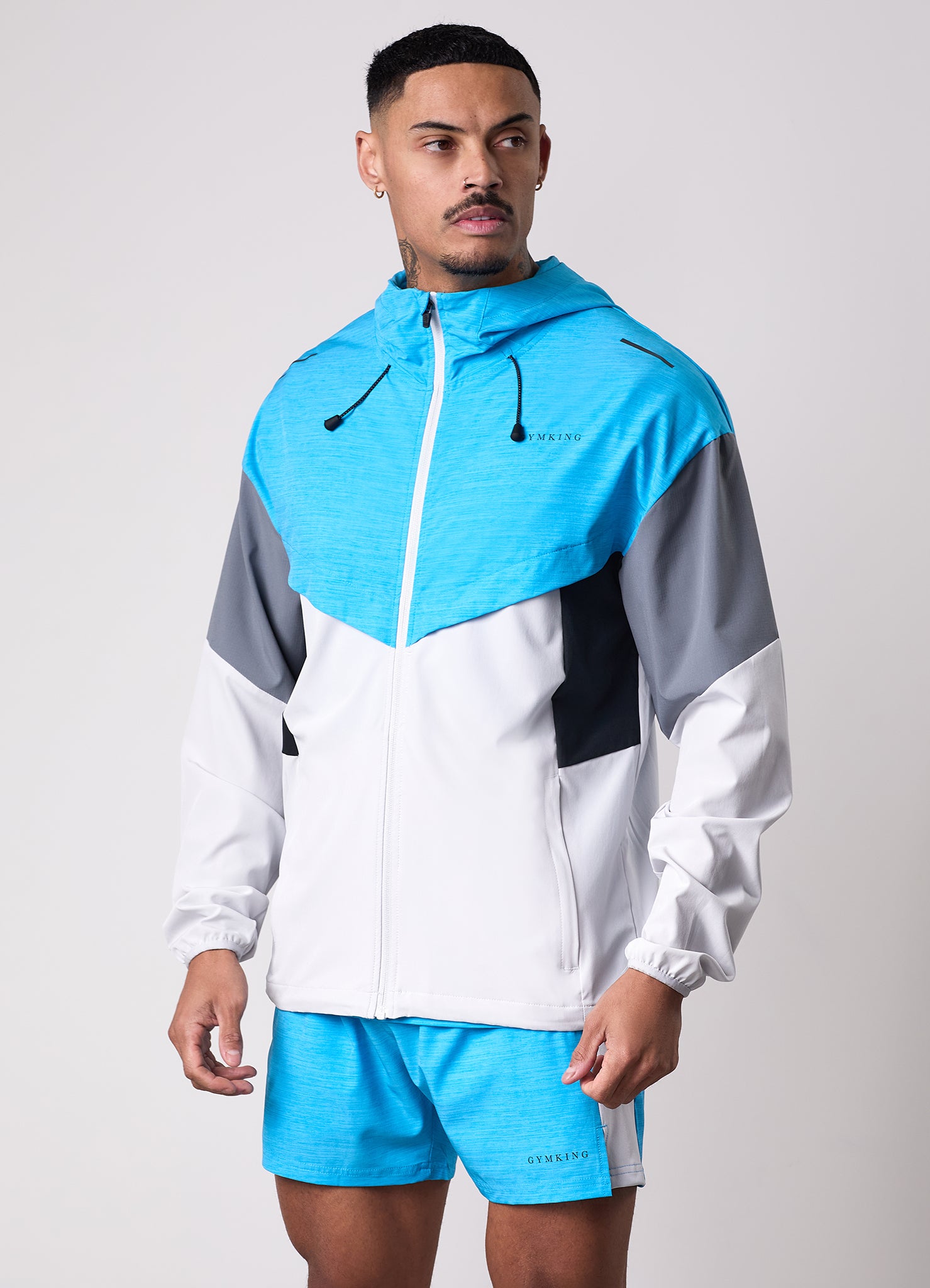 Gym King Vision Full Zip Hood Tracksuit - Portofino Blue
