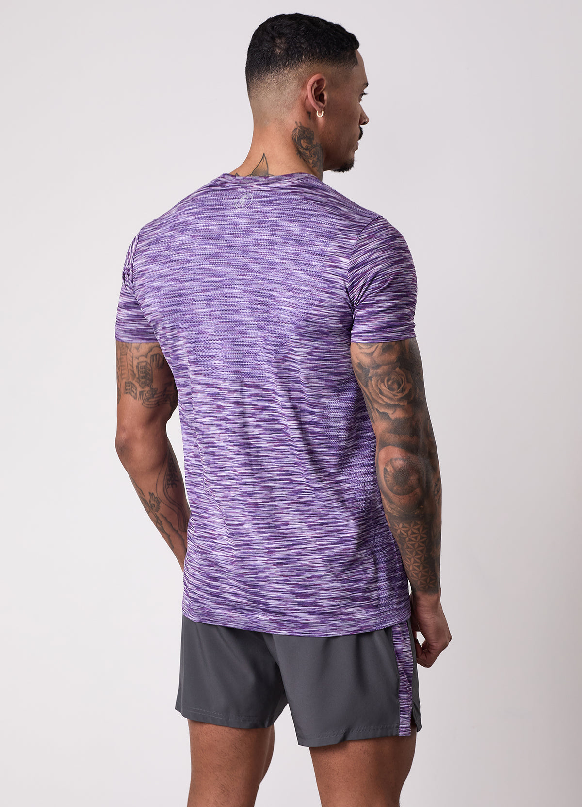 Gym King „Energy Seamless “-T-Shirt mit Space-Dye-Muster – Purple Haze Multi