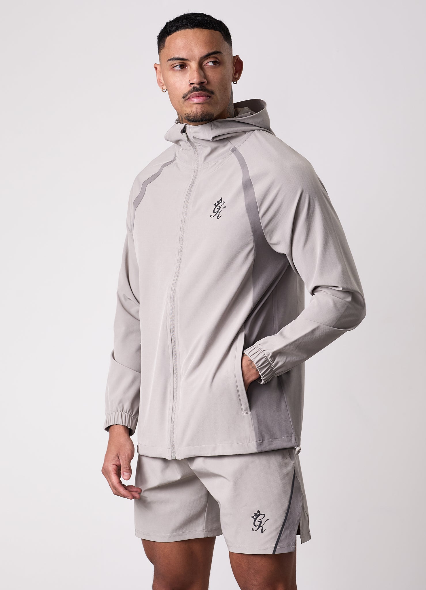Gym King Flex 2.0 Woven Hood - Storm Grey/Taupe