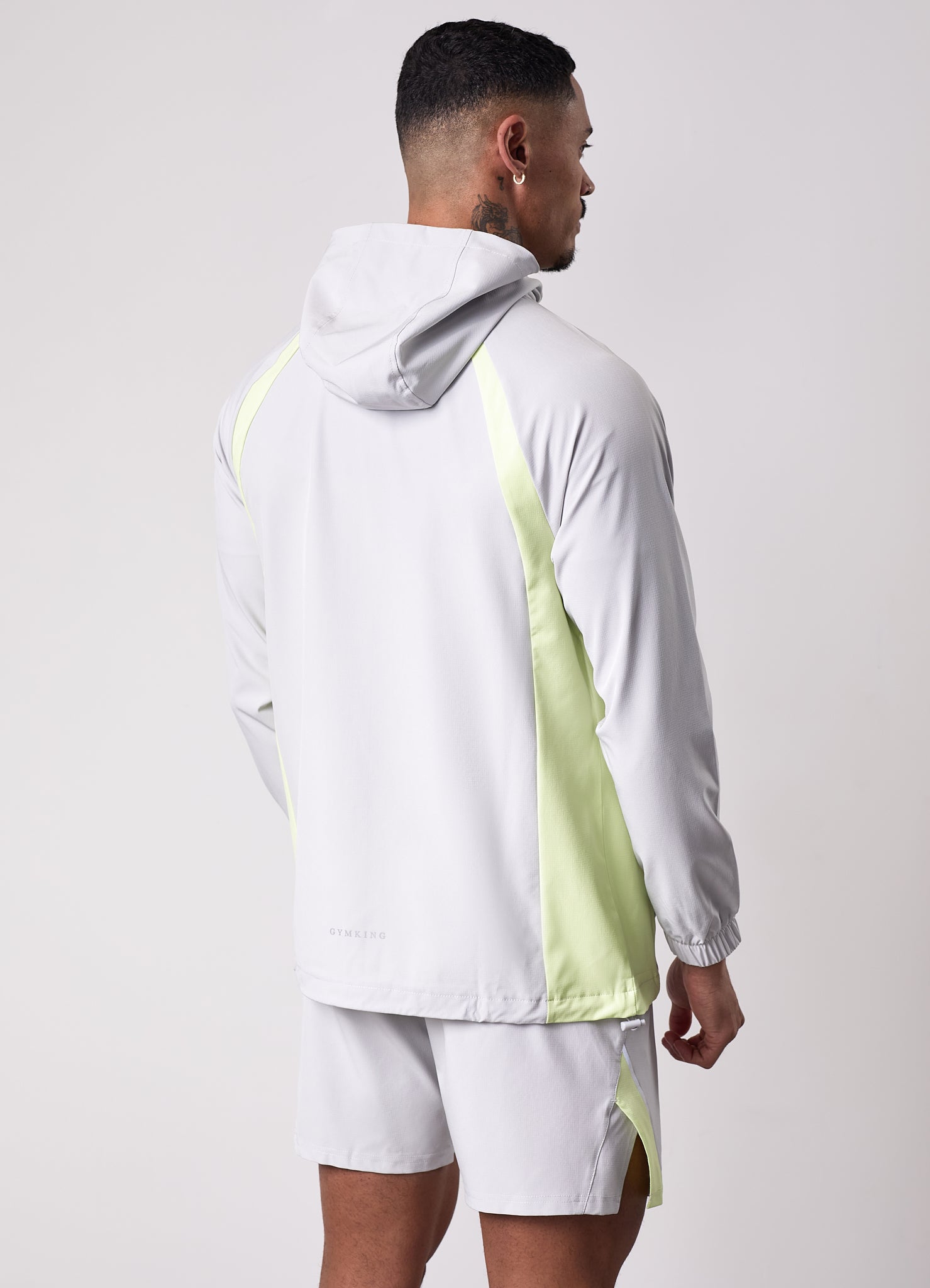 Gym King Flex 2.0 Woven Hood - Light Grey/Sherbet Lime