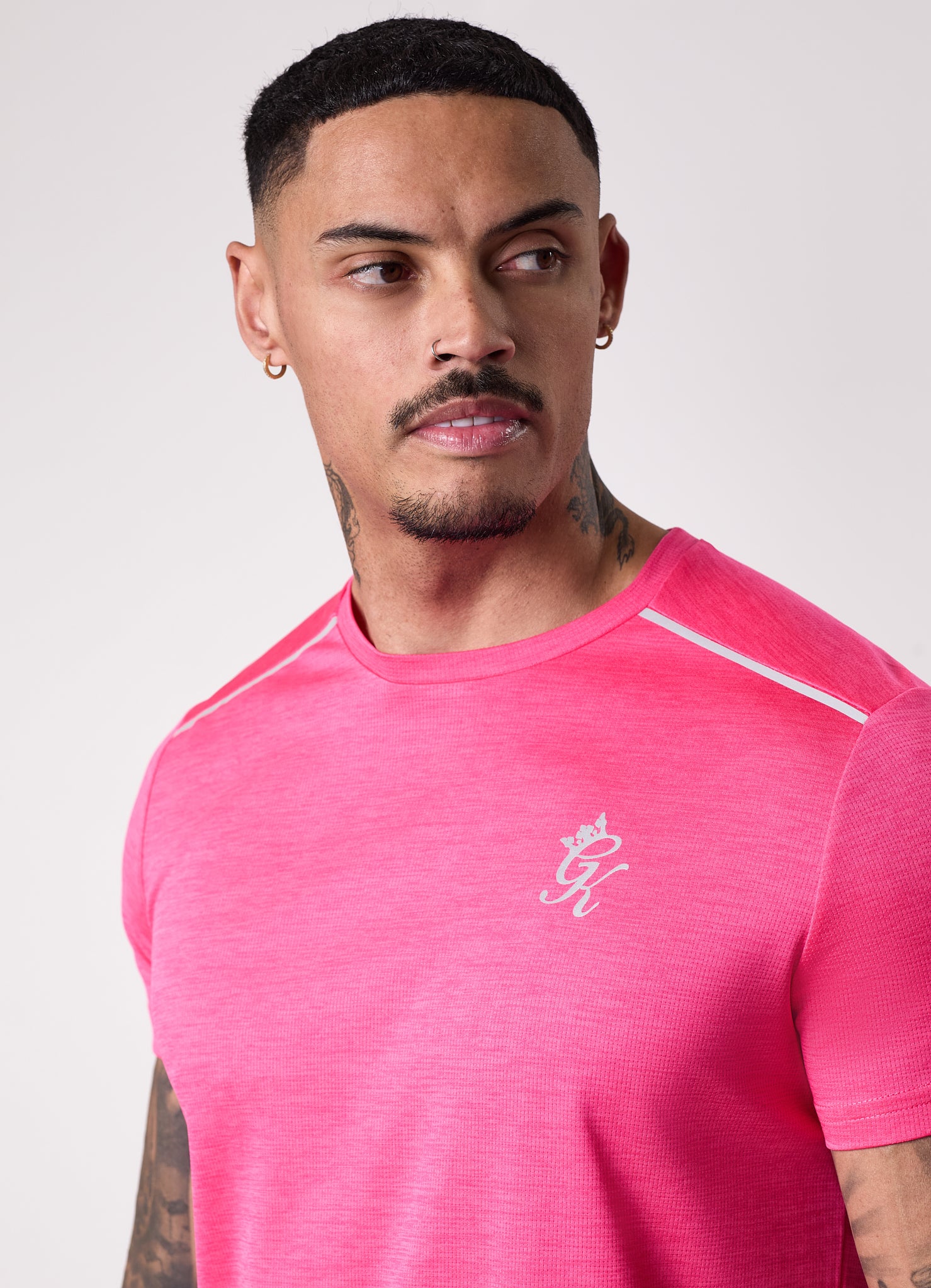 Gym King Element Tee - Tropical Pink Marl