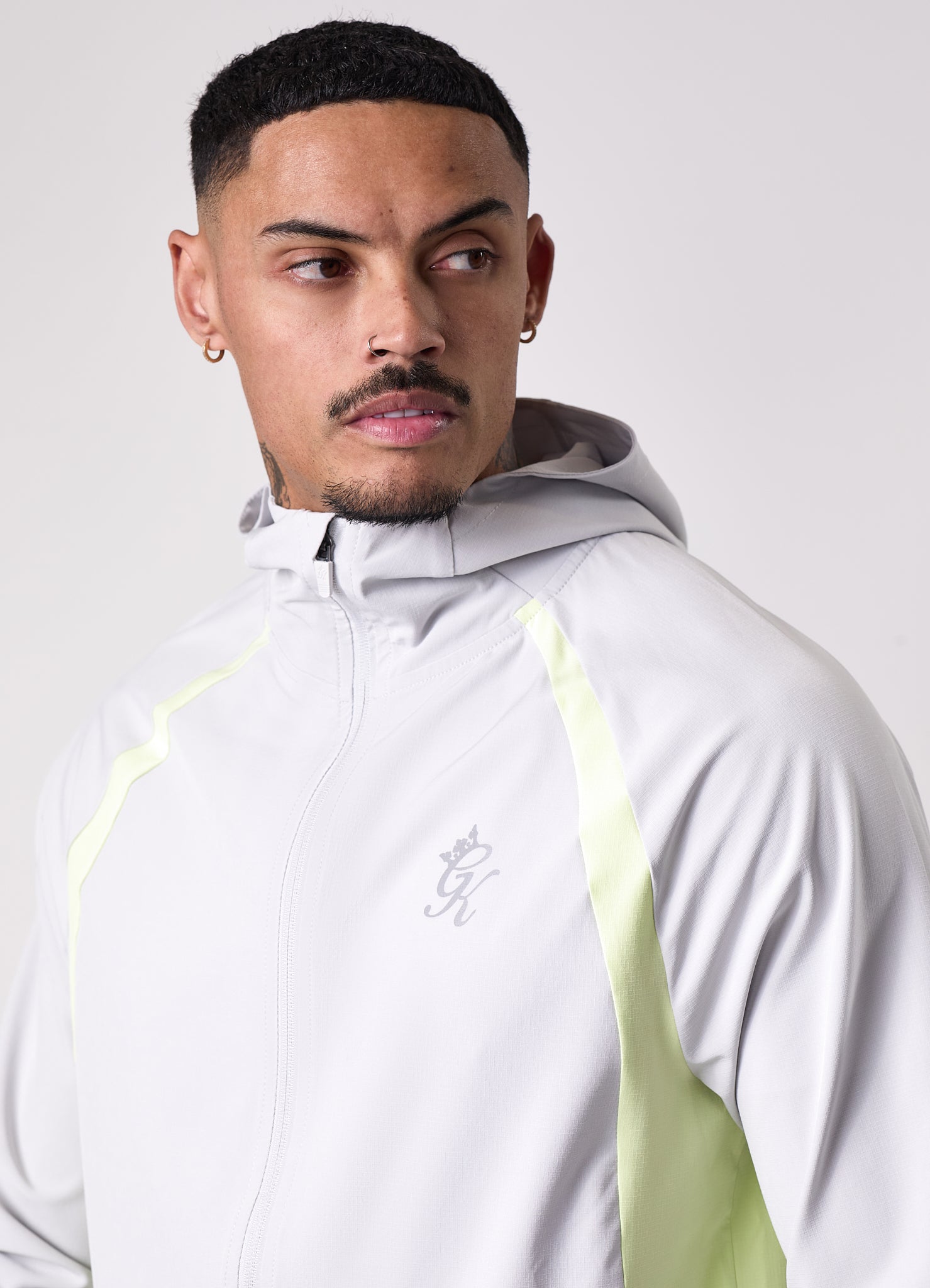 Gym King Flex 2.0 Woven Hood - Light Grey/Sherbet Lime