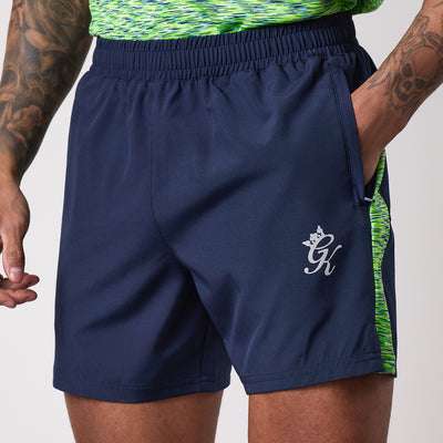 Gym King Space Dye Panel 5" Short - Navy/Lime/Navy Grindle
