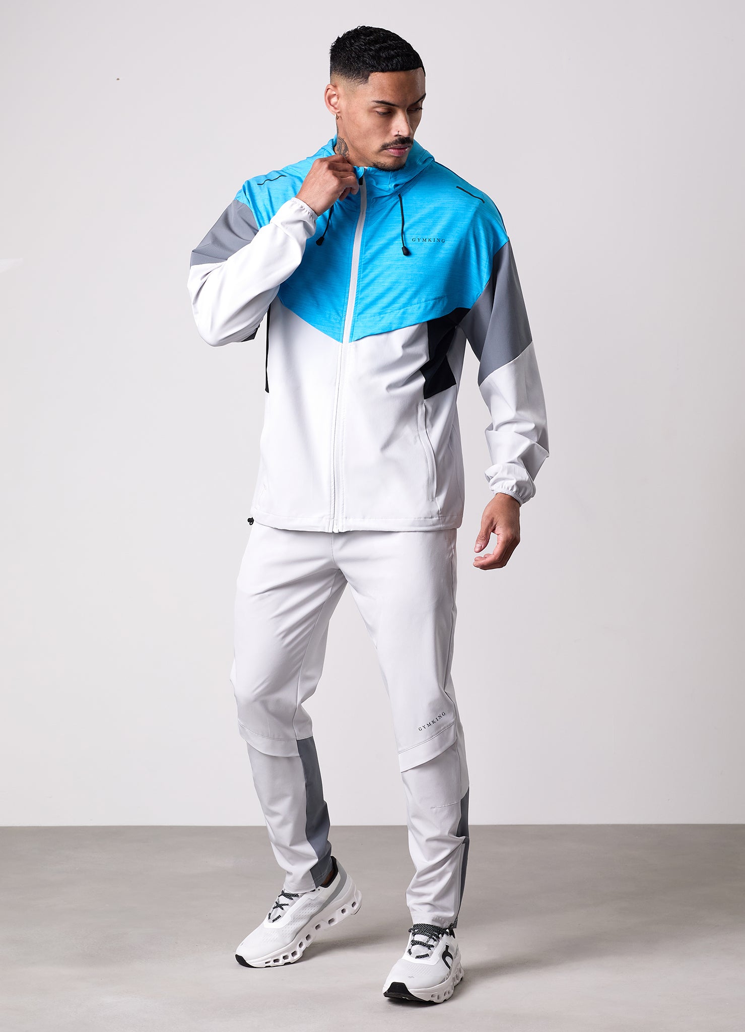 Gym King Vision Full Zip Hood Tracksuit - Portofino Blue