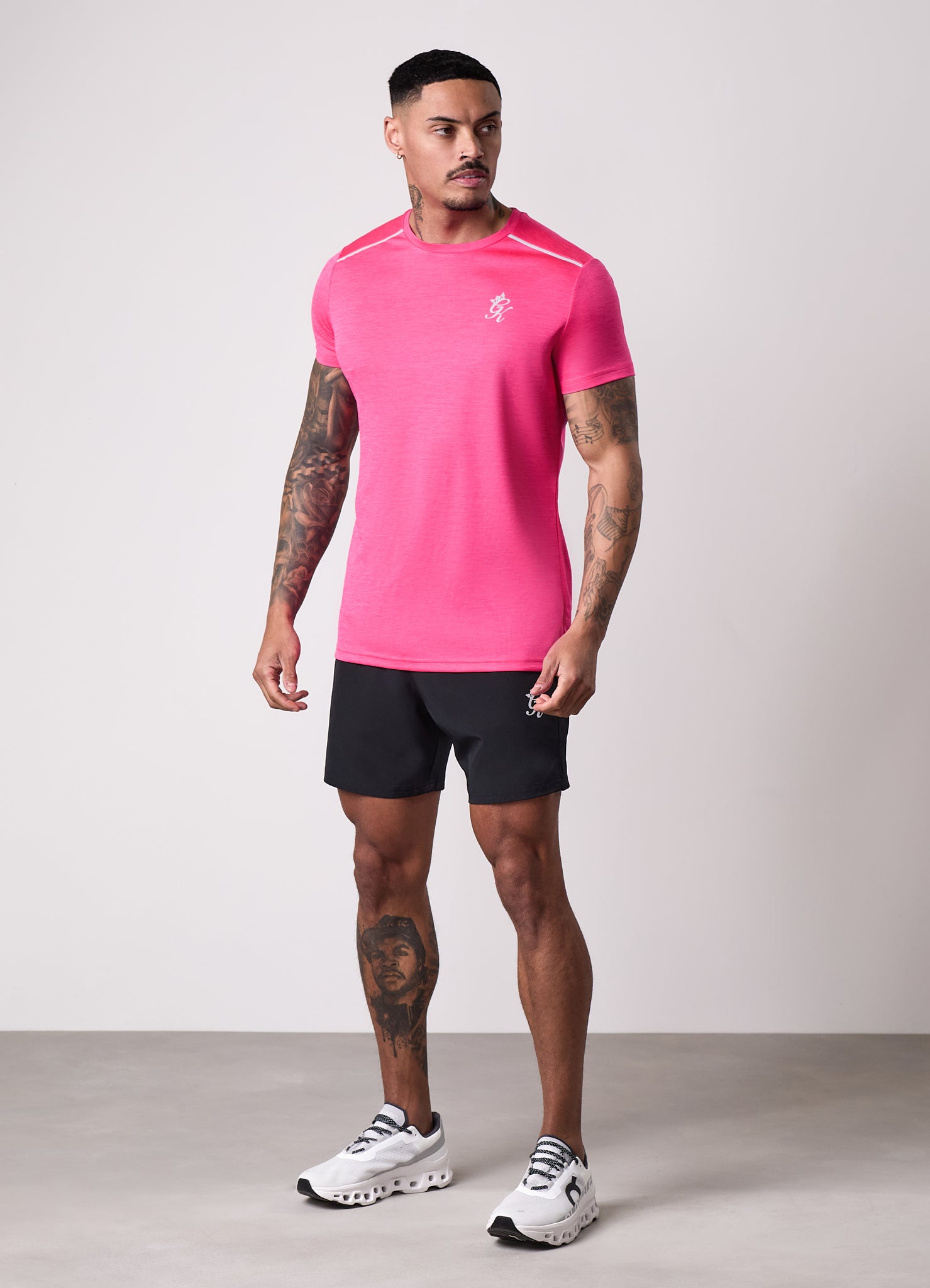 Gym King Element Tee - Tropical Pink Marl