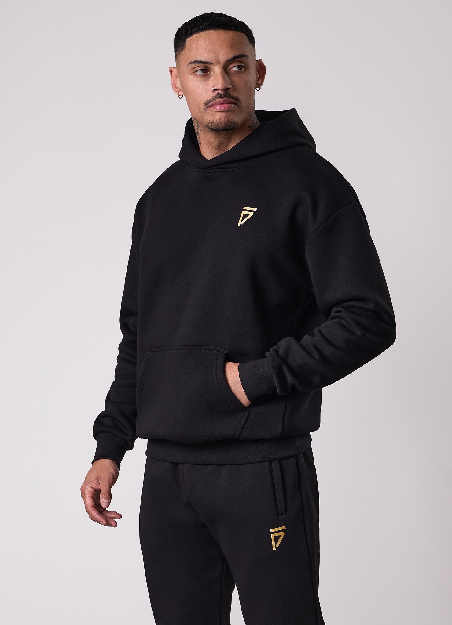 Gym King Fight Division Hood Tracksuit - Black
