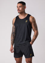 Gym King Fight Division Debossed Training Vest - Black/Gold thumbnail